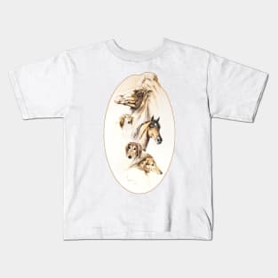 Camel, Arabian horse and Saluki. Kids T-Shirt